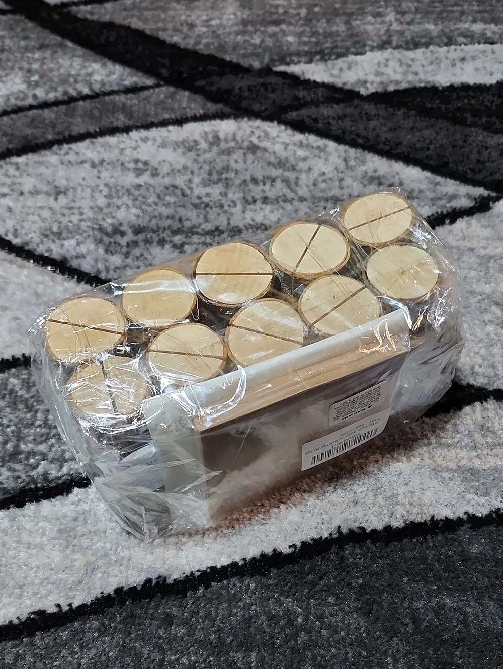 RUSTIC ROUND WOOD TREE STUMP PLACE CARDS & HOLDERS 30 PCS